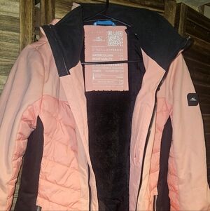 O'Neill Women's Coral and Black Ski Jacket